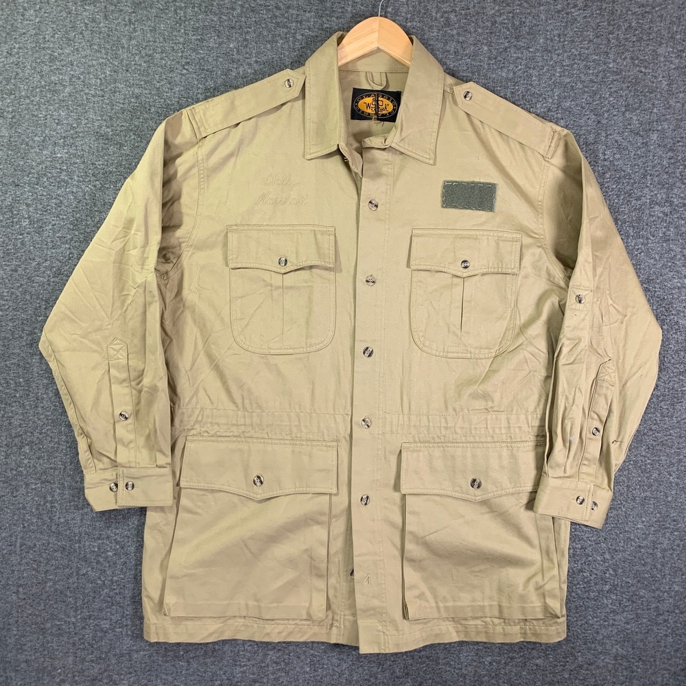 Vintage Woolrich Field Jacket Men Extra Large Tan Utility Chore Military